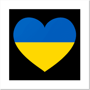 Ukraine Heart Flag Ukrajina Patriot Fan Posters and Art